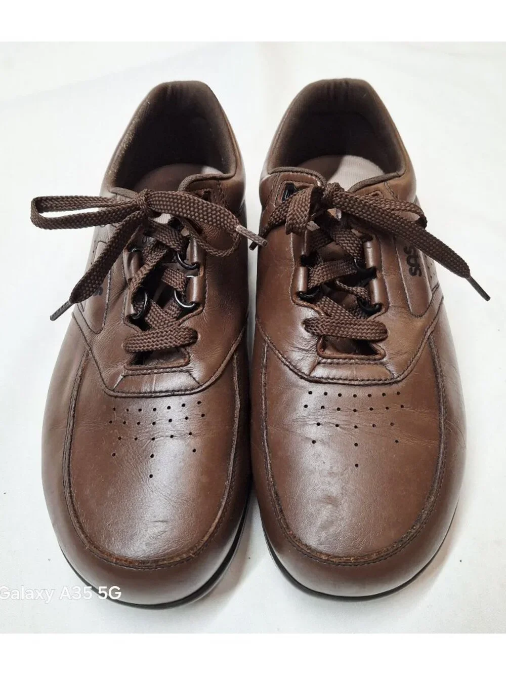 SAS Time Out Mens Brown Leather Comfort Shoes 10.5 WW Wide Width Lace-Up Durable